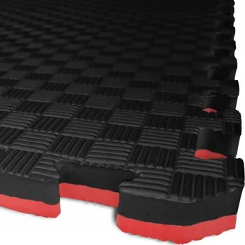 podložka na cvičení EL-GA TATAMI PUZZLE - taekwondo podložka - 100x100x2,0 cm černá-červená