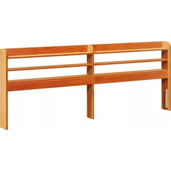 Postel Čelo postele s poličkami, voskovaná hnědá, 180 cm, borovice