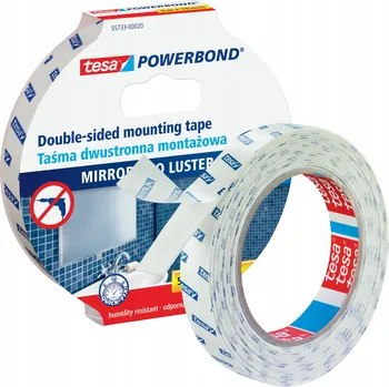 Lepicí páska Tesa Powerbond Oboustranná montážní páska na zrcadla, pěnová, 5 m x 19 mm