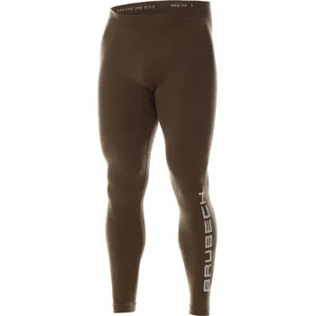 Pánské termoprádlo Funkční spodky Brubeck Ranger Wool hnědé, velikost XL