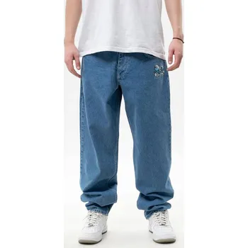 Pánské kalhoty Džíny pánské volného střihu Baggy Světle modré Smerfy Gargamel Pocket L