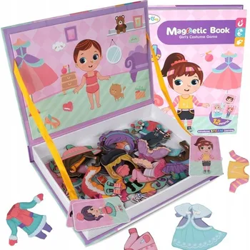 Puzzle Magnetická kniha-puzzle Panenka s oblečením ZA3766