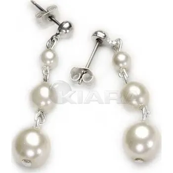 Náušnice Náušnice s perlami Kiara 3,5 cm ecru