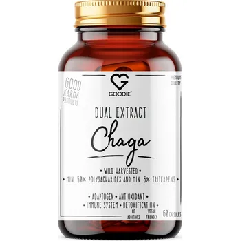 Zdraví CHAGA - ČAGA - dual extrakt min. 50 % polysacharidů, divoký sběr 60 kaps. GOODIE