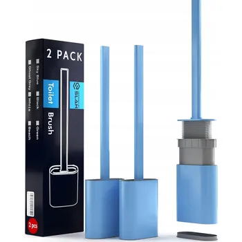 WC štětka Silikonová WC štětka volně stojící nebo závěsná modrá 2 ks