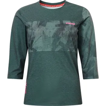 cyklistický dres USWE dámský cyklistický dres camo 3/4 jersey - dark olive Velikost: L