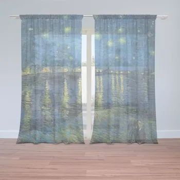 Záclona Sablio Záclony Hviezdna noc nad Rhônou - Vincent van Gogh: 2ks 150x250cm