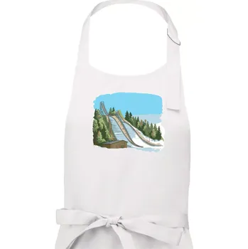 Kuchyňská zástěra Obrázek skokanských můstků - Pánská zástěra na vaření - Univerzální velikost ( Bílá )