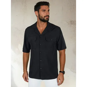 Pánská košile Pánská košile s krátkým rukávem KX1084 Barva: Tmavě Šedá, Velikost: L