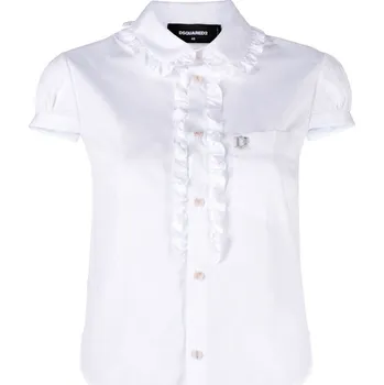 Dámská halenka Bílá halenka Dsquared2 s krátkým rukávem Dsquared2 bílá 3492858