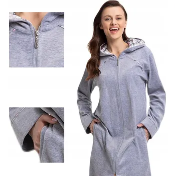 Dámský župan Dámský župan kód 389 LUNA velur šedý melír L