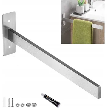 Věšák DRŽÁK / VĚŠÁK NA RUČNÍKY DO KOUPELNY NA ZEĎ KOVOVÝ SAMOLEPICÍ 38 CM