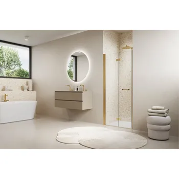 Sprchové dveře SOLF1 - dvoudílné skládací dveře levé 100 cm SOLF1G100