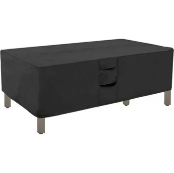 Ochranný potah na zahradní nábytek 135 x 135 x 75 cm voděodolný kryt proti prachu větru dešti sněhu venkovní potah se stahováním černá