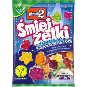 Bonbon Nimm2 Śmiejżelki Mlekosmici Ovocné Želé Bonbony obohacené o vitamíny, 90 g