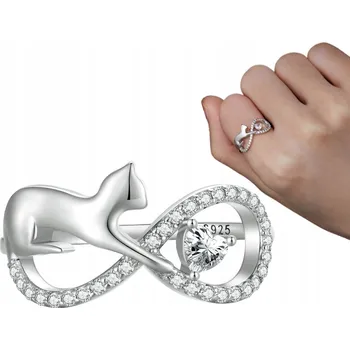 Prsten Prstýnek Stříbrný Nekonečno Prstýnek Velikost 14