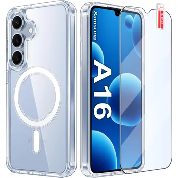 Pouzdro na mobilní telefon Pouzdro Magnetické Průhledné pro Samsung A16|A16 5G pro MAGSAFE CASE + Sklo