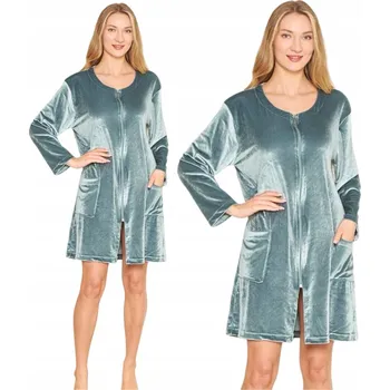 Dámské noční prádlo Morella dámský župan ke kolenům bez kapuce velikost 3XL/4XL