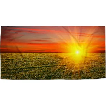 Osuška Sablio Ručník Západ slunce nad loukou - 50x100 cm
