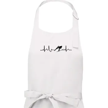 Kuchyňská zástěra EKG skoky na lyžích - Dámská zástěra na vaření - Univerzální velikost ( Bílá )