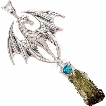 Přívěsek Designový přívěsek vltavín stříbro Ag 925 P2058 4,3 cm, 4,7 g