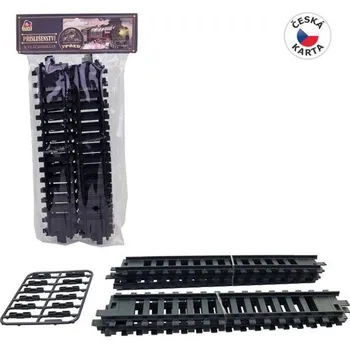 Vláček a vláčkodráha Hračka MaDe Koleje sada, 22 cm, rovný díl 6 ks, spojky