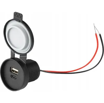 LXG530 USB nabíječka + USB-C zásuvka do auta 12V 24V, montážní