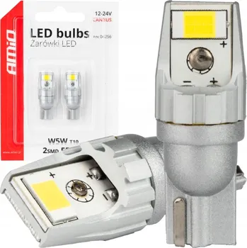Autožárovka LED žárovky CANBUS T10 W5W 2SMD 3570 Bílé 12V 24V AMIO-04256