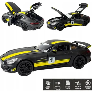 autíčko Model auta 1:24 Mercedes-Benz AMG GTR Matná Černá Kovový