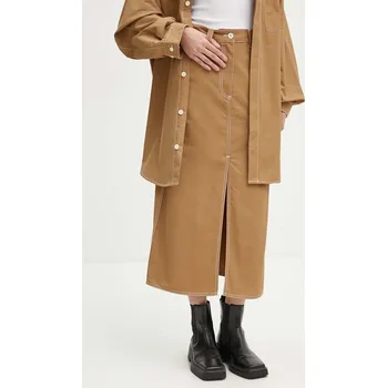 Dámská sukně Sukně Sunnei béžová barva, midi, RTWWSKR005 80X, vel. L