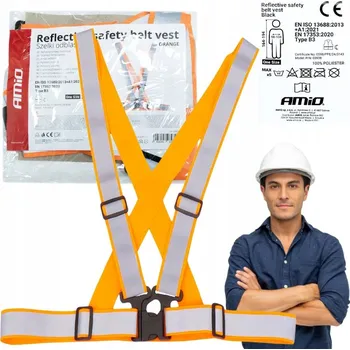Reflexní oranžová vesta AMIO-03939 / Bezpečnostní vesta