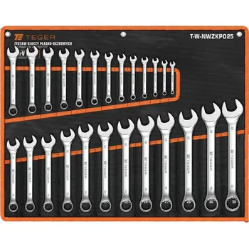 Klíč Sada očkoplochých klíčů 25 ks 6-32 mm TEGER