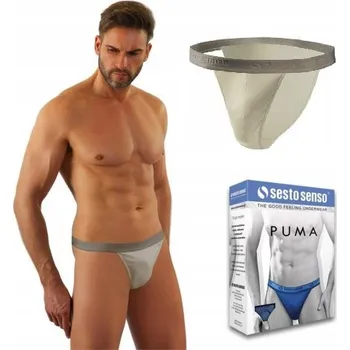 Pánské spodní prádlo Slipy PUMA TANGA Sesto Senso LIGHT BEIGE M