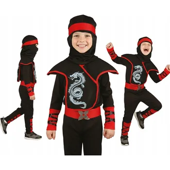 Karnevalový kostým Kostým Ninja červený drak pro děti Bojovník vel. 12 120-130