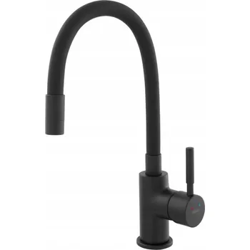 Vodovodní baterie Ferro kuchyňská baterie ZUMBA NERO, černá, flexibilní ramínko, stojánková.