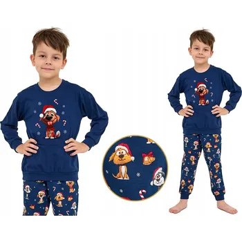 Vánoční pyžamo s motivem psů pro chlapce Cornette 966/173 vel. 134/140 pejsci bavlna