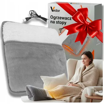 Elektrická ohřívací Vyhřívací Podložka na nohy jako Dárek Šedá
