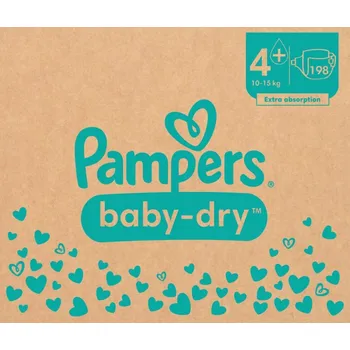 Plenkové kalhoty Plenky Pampers Baby-Dry Velikost 4+ 198 ks
