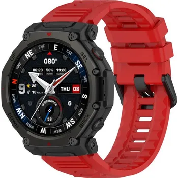 Příslušenství k chytrým hodinkám eses Silikonový řemínek pro Xiaomi Amazfit T-Rex 3 Pro 48mm - Červený