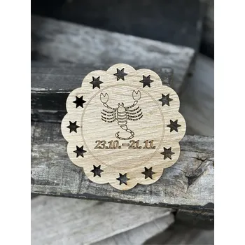 Podtácek DŘEVĚNÝ PODTÁCEK - znamení ŠTÍR 10 cm