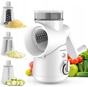 Struhadlo KitchenBoss Ruční struhadlo 3v1 na Zeleniny, Sýr, 3 Ostří, Kráječ s Kličkou