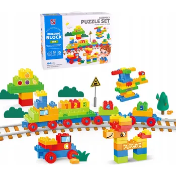 ostatní stavebnice Stavebnice Plastové Kostky pro Děti Velká SADA s Nálepkami 180 dílků