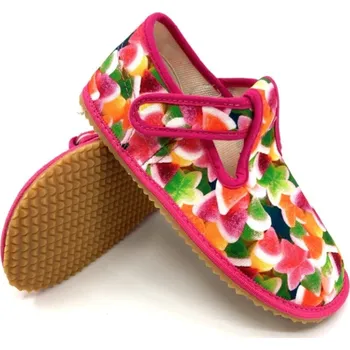 Dívčí bačkory Barefoot bačkůrky BEDA BFN170020/W/OP - Colorful candy, růžové Velikost: 30