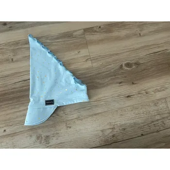 Čepice Natuty Šáteček s kšiltem - světle modrá se zlatým puntíkem Velikost: 46-48