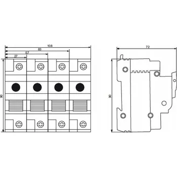 Jistič Kanlux pojistkový odpínač na lištu TH35, D02 KSF02-63-1P IDEAL 23341
