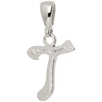 Přívěsek Stříbrný přívěšek písmeno T bez zirkonů STRZ1523TF