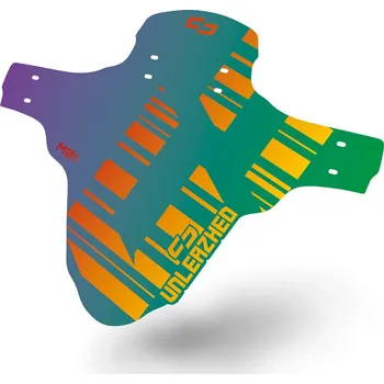 Blatník na kolo Unleazhed snadno umístitelný blatník do vidlice - violet-green/red-gold