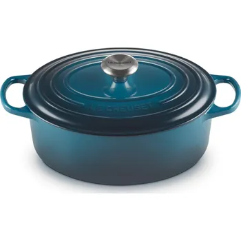 Hrnec Kastrol SIGNATURE 29 cm, 4,7 l, oválný, DEEP TEAL, litina, Le Creuset