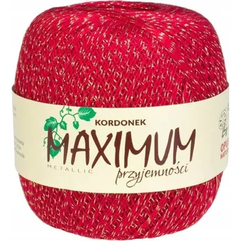 Příze Háčkovací Příze Maximum ČERVENO-ZLATÝ Metalický 1554 - 100g 565m