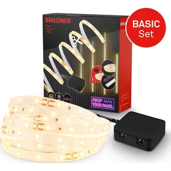 LED páska BRILONER Startovací sada On/Off LED pásek pro nástěnné panely – 260cm, vypínač, vč. rozbočovače 8018147